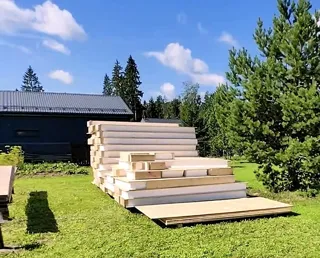 Haus nach Projekt „A-Frame Altai“, Gebiet Moskau: Lieferung des Hausbausatzes