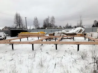 House built to a custom design, Ishnya settlement: foundation and sill strapping