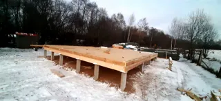 Haus 60 m² nach individuellem Projekt, Dorf Slobodka Sergiev: SIP-Boden auf Höhe 0