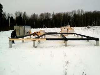 Haus nach Projekt „Mistika - S2.8“, Gebiet Moskau: Fundament und Grundrahmen