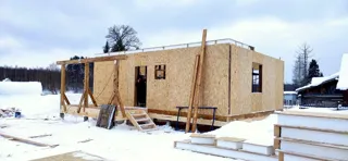 Haus 63,3 m² nach individuellem Projekt, Dorf Ignatovskoe: Wandmontage