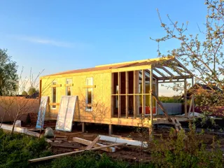 House, “Barnhouse 33” design, Novonikolskoe village: windows and doors