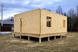 Haus nach Projekt „Jessentuki 8x8“, Gebiet Iwanowo: Wandmontage