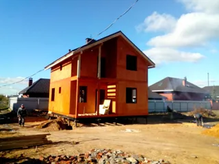 Haus nach Projekt „Majak“, Dorf Verkhnee Myachkovo: Fertiges Haus