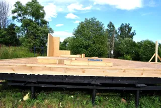 House based on the “Magnoliya” design, Vladimir Region: wall assembly