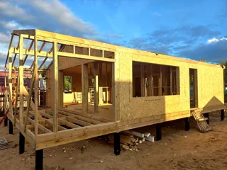 Haus 100 m², Projekt „Barnhouse 76.1“, Gebiet Moskau: Wandmontage