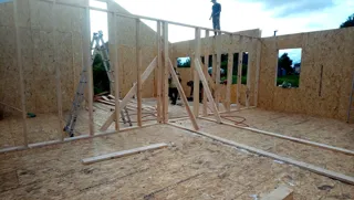 House, custom design, Kostroma 28: wall assembly