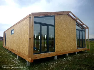 Haus nach Projekt „BarnHouse 76“, Gebiet Iwanowo: Wandmontage