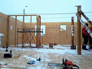 Haus 147,5 m², Projekt „Jessentuki 8x8“, Siedlung Pervyy: Wandmontage
