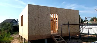 Haus nach Projekt „Amelija“, Gebiet Iwanowo: Wandmontage
