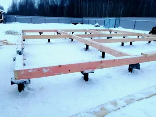 Haus nach individuellem Projekt, Dorf Greshnevo: Fundament und Grundrahmen