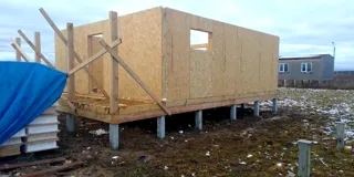 135 m² house, “Vstrecha” design, Kostroma Region: wall assembly