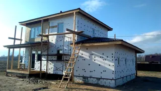 Garage nach Projekt „Slawjanka mini + Garage“, Dorf Nazarovo: Fassadenverkleidung