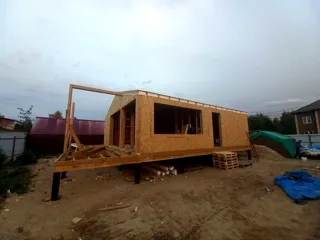 Haus 100 m², Projekt „Barnhouse 76.1“, Gebiet Moskau: Wandmontage