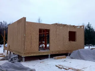 Haus nach Projekt „Mistika - N2.8“, Dorf Lyutovo: Wandmontage