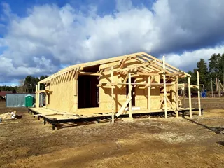 House, “Half-timbered 98” design, Borisovo village: facade finishing