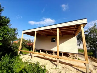 81 m² house built to a custom design, Gumnishchi village: facade finishing
