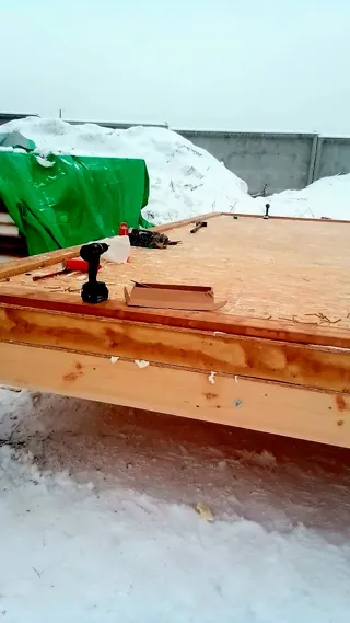 Haus 54 m², Projekt „Barnhouse 39“, SNT „Parus“: Fundament und Bodenrahmen