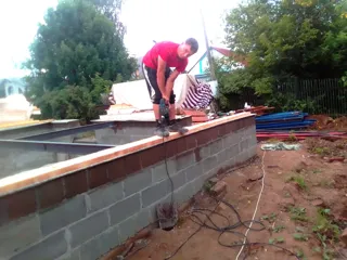 Haus nach Projekt „Majak“, Kineshma: Fundament und Grundrahmen