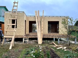 Haus nach Projekt „Mistika - E2.8“, Gebiet Nischni Nowgorod: Wandmontage