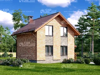 House based on the “Avdeevo” design, Molodtsovo settlement: design rendering