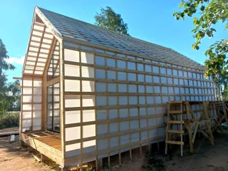 Haus 76 m² nach individuellem Projekt, Dorf Emelyanka: Fassadenverkleidung