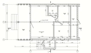 55,5 m² house built to a custom design, Kostroma Region: design floor plan