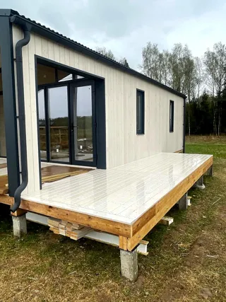 Haus nach Projekt „Barnhouse 45“, Gebiet Iwanowo: Fassadenverkleidung