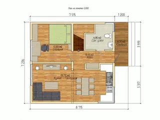 Haus nach Projekt „Stil 108“, Dorf Davydkovo: Projektgrundriss