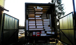 Haus nach Projekt „Mistika - K2.5“, Dorf Zdekhovo: Lieferung des Hausbausatzes