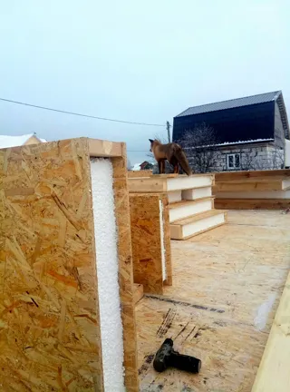 Haus nach Projekt „Nesabudka“, SNT „Rus“: Wandmontage