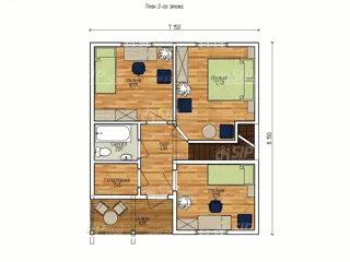 Haus nach Projekt „Majak“, Dorf Verkhnee Myachkovo: Projektgrundriss