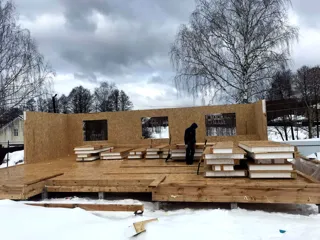 Haus nach Projekt „Lasur“, Kokhma: Wandmontage