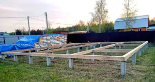 Haus nach Projekt „Randevu - E2.8“, Gebiet Moskau: Fundament und Grundrahmen