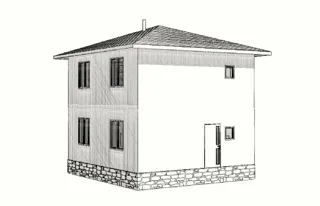 85 m² house built to a custom design, Rybinsk: design rendering