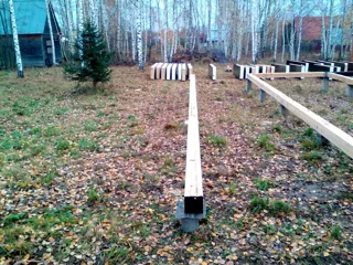 Haus nach Projekt „Mistika - S2.5“, Gartengemeinschaft SNT „Koltschugino“: Fundament und Grundrahmen