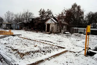 Haus nach Projekt „Finnisch 50“, Murom: Fundament und Grundrahmen