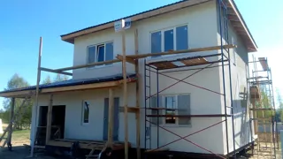 Garage nach Projekt „Slawjanka mini + Garage“, Dorf Nazarovo: Fassadenverkleidung