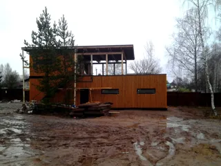 Garage nach Projekt „Garage“, Gebiet Kostroma: Fassadenverkleidung