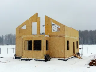House, “Forvard” design, Olimpiyskaya settlement village: wall assembly