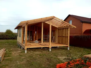 Haus nach Projekt „Chalet 45“, Gebiet Kostroma: Wandmontage