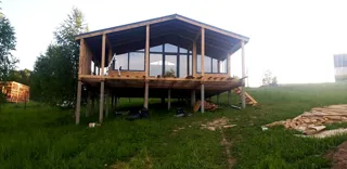 Haus 84 m² nach individuellem Projekt, KP „Pojma Rusy“: Terrasse und Eingangsbereich