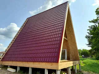 “A-Frame 57” projesine göre ev, Poddubnovo köyü: tamamlanmış ev