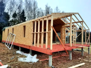 Haus nach Projekt „Barnhouse 110“, Dorf Syanovo-2: Wandmontage