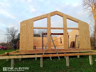 122 m² house built to a custom design, Alferevo village: wall assembly