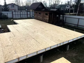 Haus nach individuellem Entwurf, Dorf Vnukovo: Boden aus SIP-Paneelen auf Höhe 0