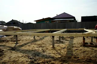 Haus nach Projekt „Metschta pl.1“, Saratov: Fundament und Grundrahmen