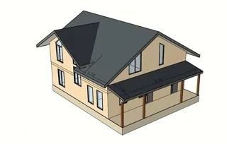 Haus 193 m² nach individuellem Projekt, Dorf Yaskino: Projektvisualisierung