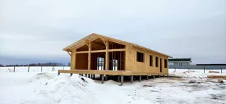 130 m² house built to a custom design, Ovchukhi village: wall assembly
