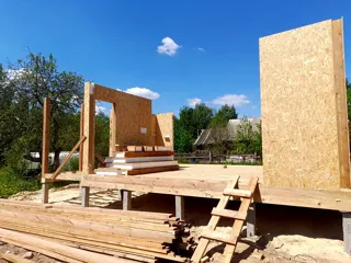 81 m² house built to a custom design, Gumnishchi village: wall assembly